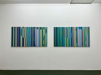 Shapes and Stripes I und II, je 90 x 160 cm, Öl auf Leinwand, 2023 · Herne, Künstlerzeche Unser Fritz 2/3, 2023